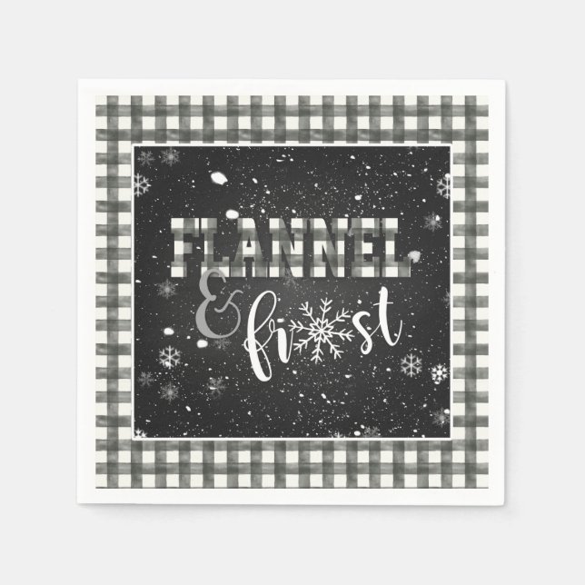 Flannel and Frost Paper Napkin - Weiß - Schnee Serviette (Vorderseite)