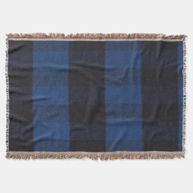Flannel Buffalo Kariert Blue Lumberjack Textur Decke (Vorderseite)