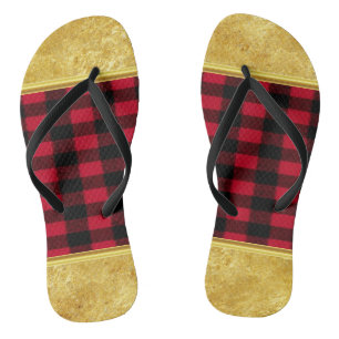Flannel Buffalo Karierte Lumberjack-Textur Flip Flops