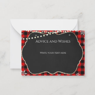 Flannel Christmas Note Card Mitteilungskarte