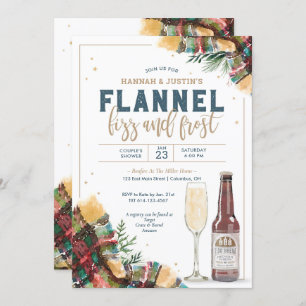 Flannel Fizz et Frost Couples Douche Invitation