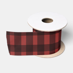Flannel & fizz Winterrot & schwarz Brautparty Satinband