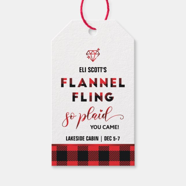 Flannel Fling Personalisiert Vielen Dank für Ihr I Geschenkanhänger (Vorderseite)