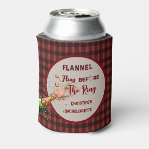 Flannel Fling vor der Ring rot kariert Bachelorett Dosenkühler