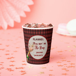 Flannel Fling vor der Ring rot kariert Bachelorett Pappbecher