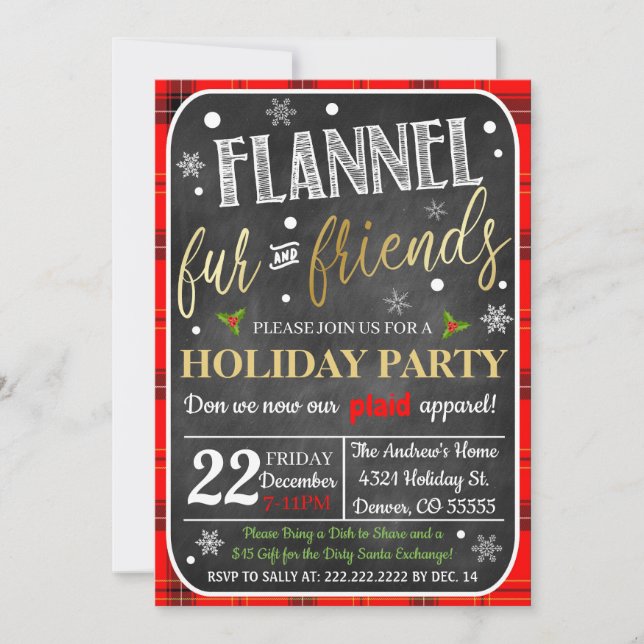 Flannel Fourrure & Amis Noël Invitation (Devant)