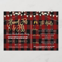 Flannel Fur und Fizz Party Einladung