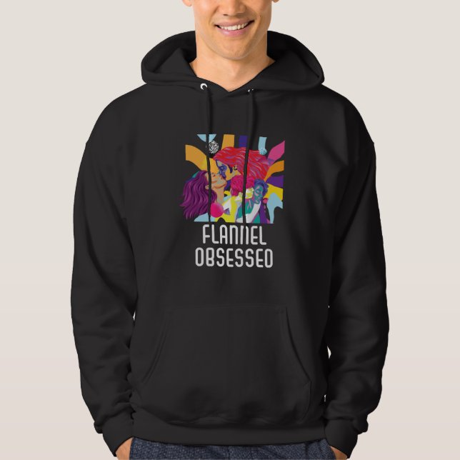 Flannel Obsessed Bisexual Rainbow Pride Bisexualit Hoodie (Vorderseite)