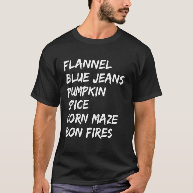 Flannel Pumpkin Gewürz Bon Feuer Herbst Activi T-Shirt (Vorderseite)