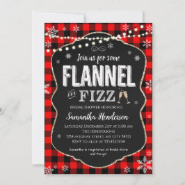 Flannel und Fizz Brautparty Buffalo kariert Einladung