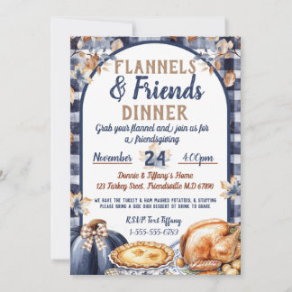 Flannel und Freunde Friendsgiving Erntedankfest Einladung