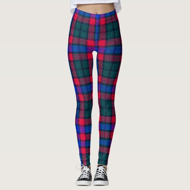 Flannel Women's Leggings in Rot-Blau (Vorderseite)