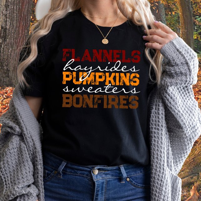 Flannels Citrouille Hayrides Bonfires T-shirt auto (Créateur téléchargé)