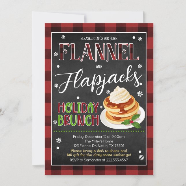 Flannels Flapjacks Weihnachts-Party Einladung (Vorderseite)