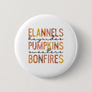 Flannels Hayriders Bonfire Pumpkins Leopard Fall Button
