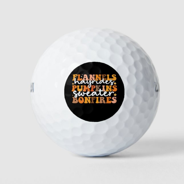 Flannels Hayrides Pumpkins Sweaters Bonfire Groov Golfball (Vorderseite)
