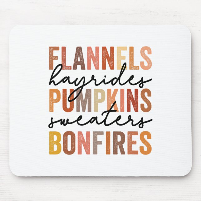 Flannels Hayrides Pumpkins Vintag Sweaters Bonfir Mousepad (Vorne)