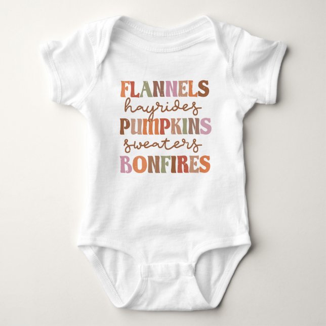 Flannels Pumpkins Bonfire Baby Strampler (Vorderseite)