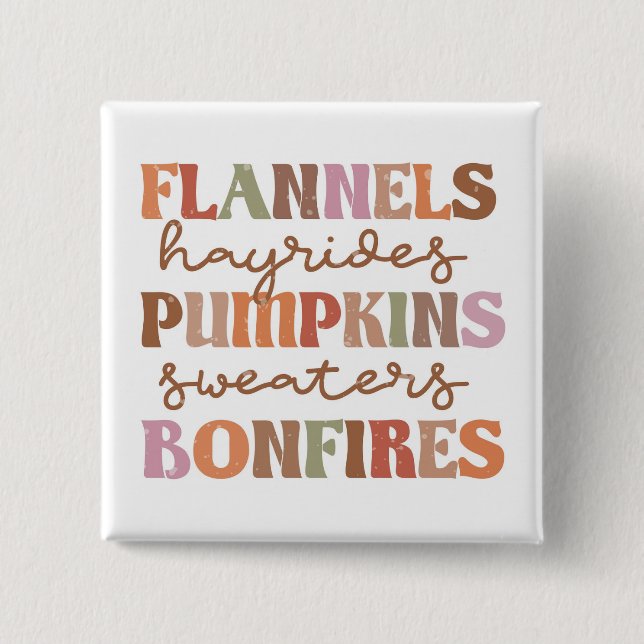 Flannels Pumpkins Bonfire Button (Vorderseite)