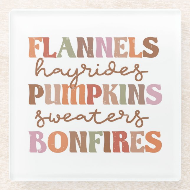Flannels Pumpkins Bonfire Glasuntersetzer (Vorderseite)