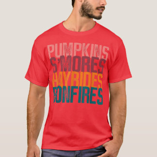 Flannels Pumpkins Hayrides Smores & Bonfire Niedli T-Shirt