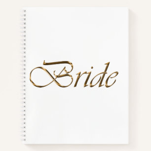 Flansch, Gold Script Elegant White Wedding Notizbuch