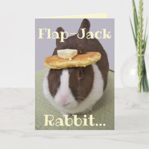Flapjack Kaninchen Bunny Pfannkuchen Hut Humorvoll Karte