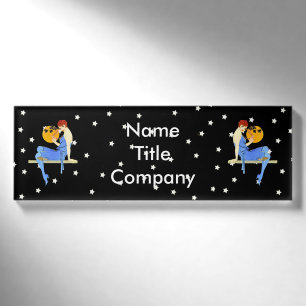 Flapper 1920 Ladys on a Shelf Red Hair Stars Namenschild
