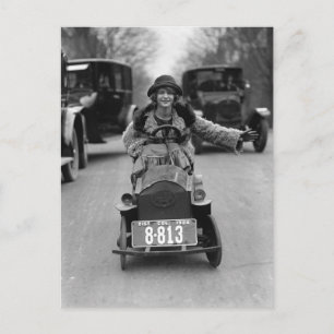 Flapper-Autopedalwagen, 1924 Postkarte