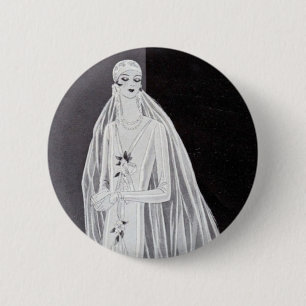 Flapper Bride Button