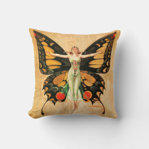 Flapper Butterfly Flying Frauan Illustration Kissen