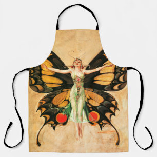 Flapper Butterfly Flying Frauan Illustration Schürze
