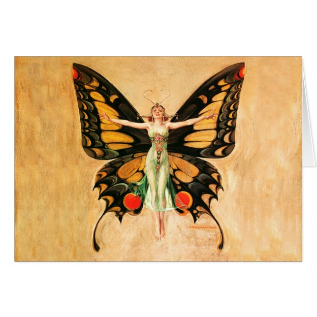 Flapper Butterfly Flying Woman Illustration (Devant horizontal)