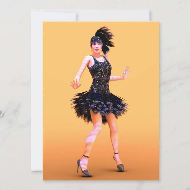 Flapper Dancing Vintag Feiertagskarte (Vorderseite)