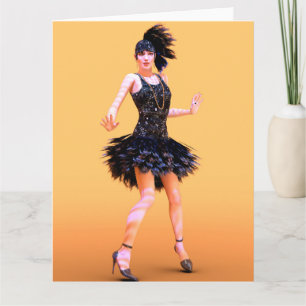 Flapper Dancing Vintag Karte