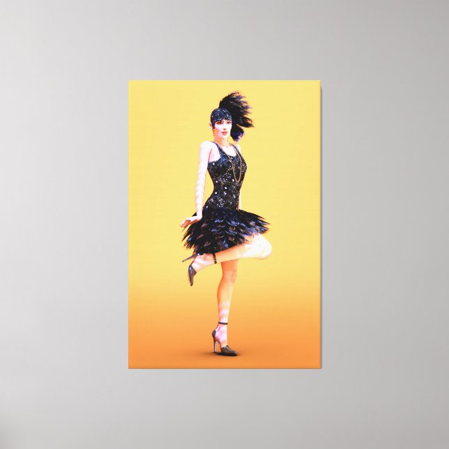 Flapper Dancing Vintag Leinwanddruck (Vorderseite)