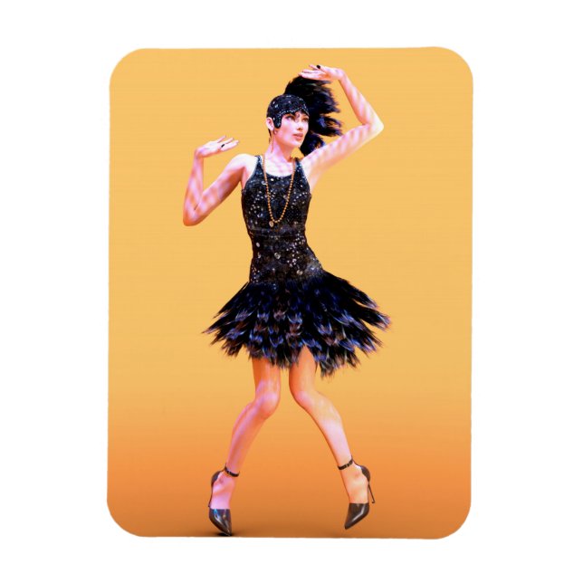 Flapper Dancing Vintag Magnet (Vertikal)