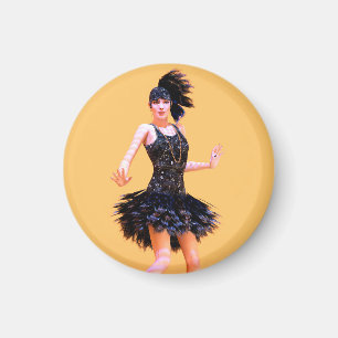 Flapper Dancing Vintag Magnet