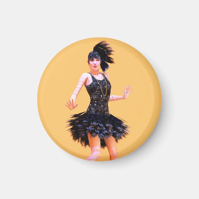 Flapper Dancing Vintag Magnet (Vorne)