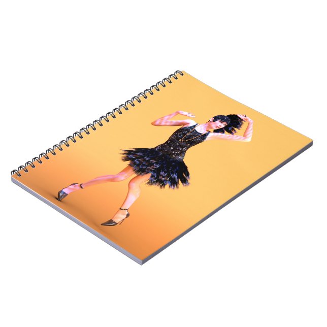 Flapper Dancing Vintag Notizblock (Linke Seite)