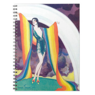 Flapper der 20er Jahre mit Rainbow Spiral Foto Not Notizblock