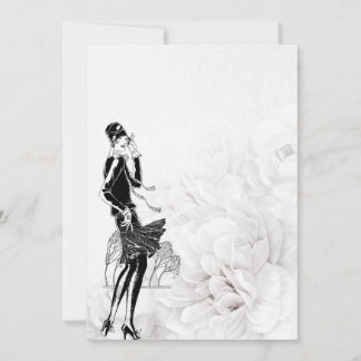 Flapper Dress Black and White Dankeskarte