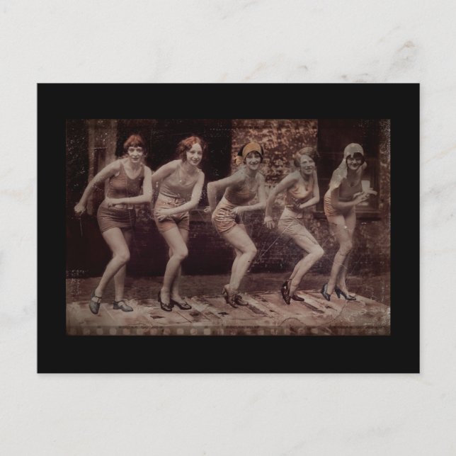 Flapper Era Dancing Girls Postkarte (Vorderseite)