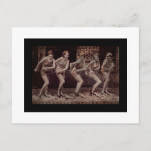 Flapper Era Dancing Girls Postkarte