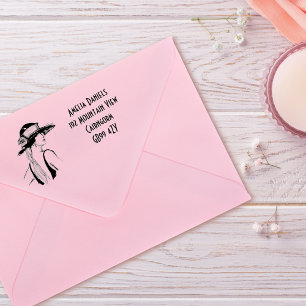 Flapper Girl Address Self-Inking Briefmarke der 19 Gummistempel