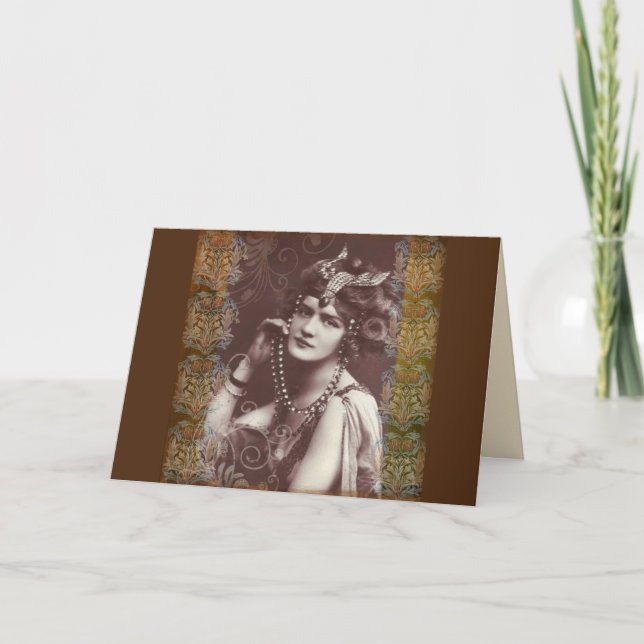 flapper Girl Grußkarte Feiertagskarte (Vorderseite)