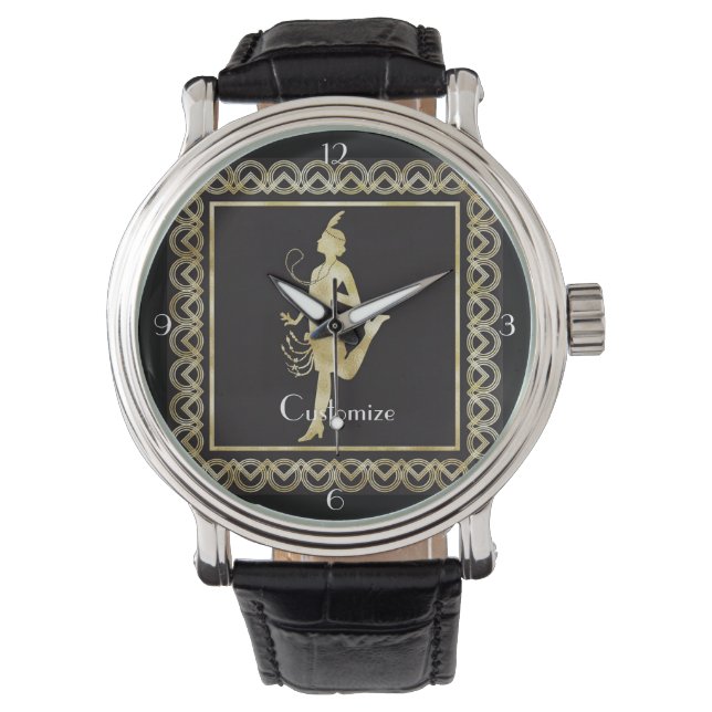 Flapper Girl Thunder_Cove der 1920er Jahre Armbanduhr (Vorderseite)
