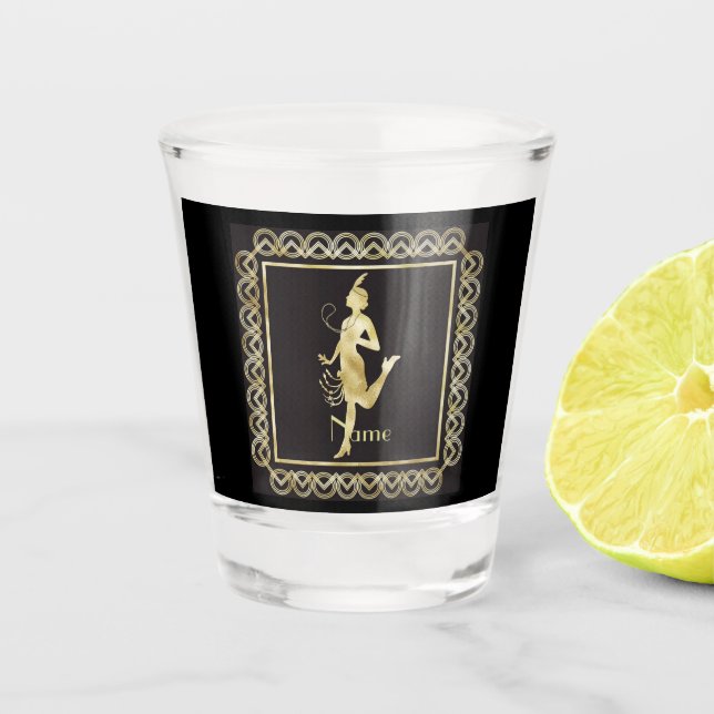 Flapper Girl Thunder_Cove der 1920er Jahre  Schnapsglas (Vorderseite)