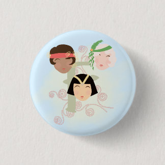 Flapper girls roaring twenties button