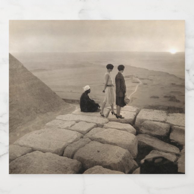 Flapper Girls Sunrise Khufu Pyramid, Ägypten 1920 (Einzelnes Label)